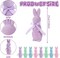 Flocked Bunny Easter Decorations Pastel Rabbit Figurines with Bow for Spring Easter Home Office Party Table Centerpiece Decoration, 4 Pcs